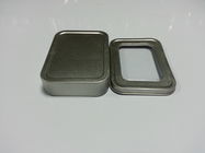 Pin Quảng trường Kim loại Tin container Với PVC Window / Tin hộp, 109 * 79 * 25mm