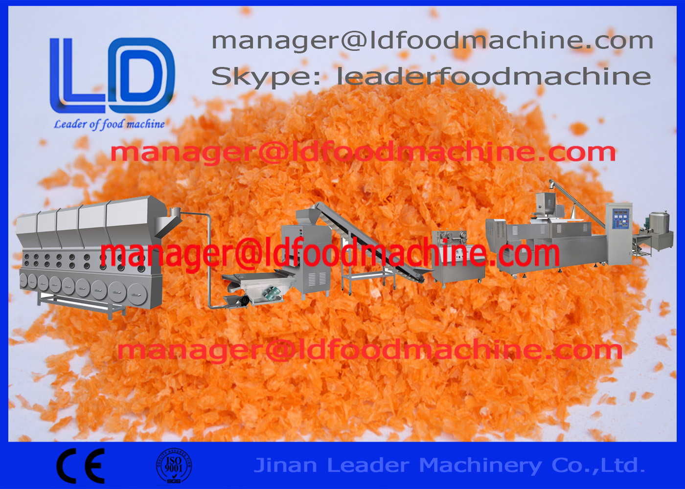 Fring thép không gỉ hải sản máy Bánh mì Crumb, dây chuyền sản xuất thực phẩm